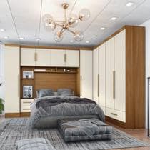Quarto de Casal Completo Modulado 5 Peças 6 Portas 4 Gavetas com Maleiro Smart Plus Yescasa
