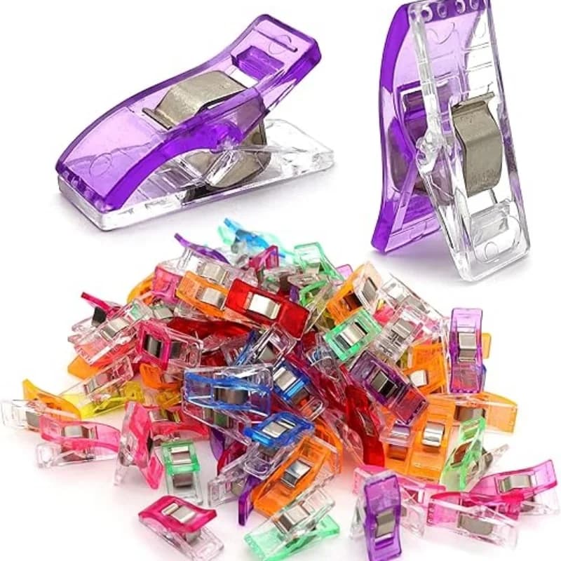 50Pcs Sewing Clips for Fabric Plastic Clips for Sewing Supplies Acrylic Clips for Quilting Supplies Transparent Mix Colors