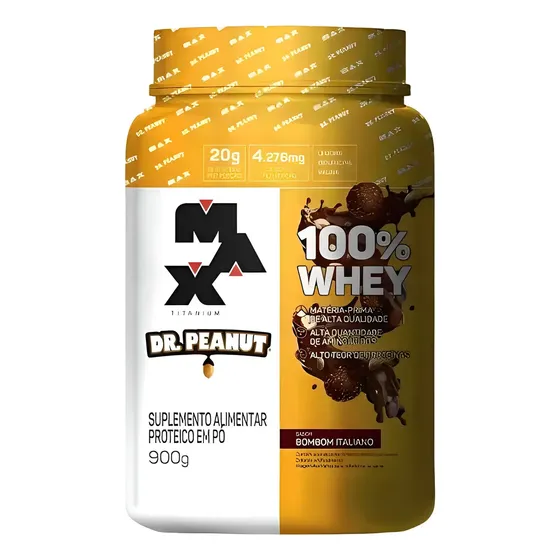 Suplemento Em Pó Max Titanium Dr. Peanut Whey Protein Concentrado (wpc) Pote 900g Sabor Bombom Italiano