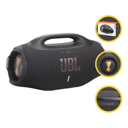 Caixa De Som Bluetooth Boombox 4 Jbl, Com Ai Sound Boost, Até 34h De Bateria, Ip68 E Áudio Lossless Preta Preto 127/220v