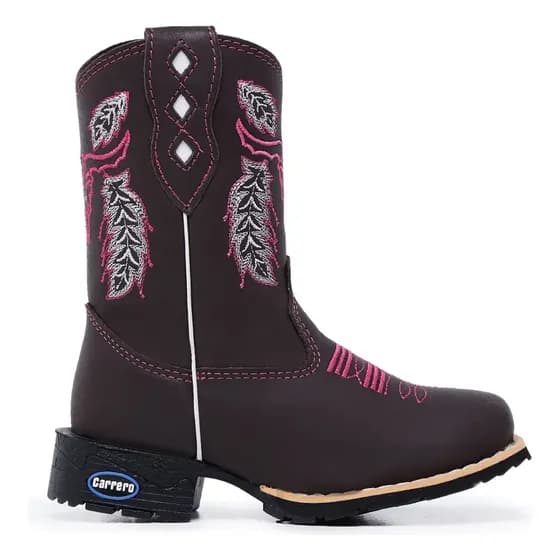Texana Infantil Cano Longo De Couro Promoção Relampago